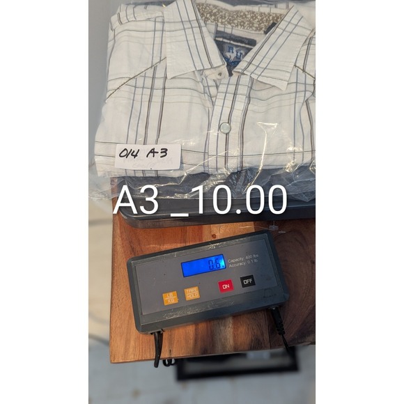 Resistol University Mens Large‎ White Plaid White PearlSnap Shirt Casual Western - Picture 10 of 10